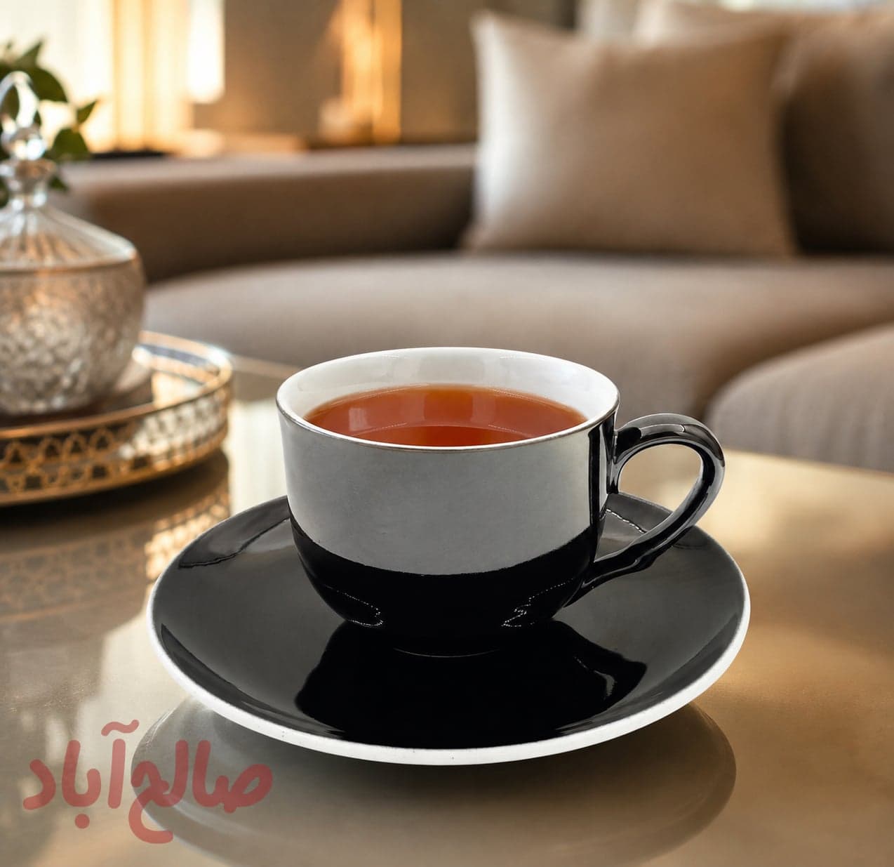 چای خوری 12 پارچه مشکی چینی تقدیس 