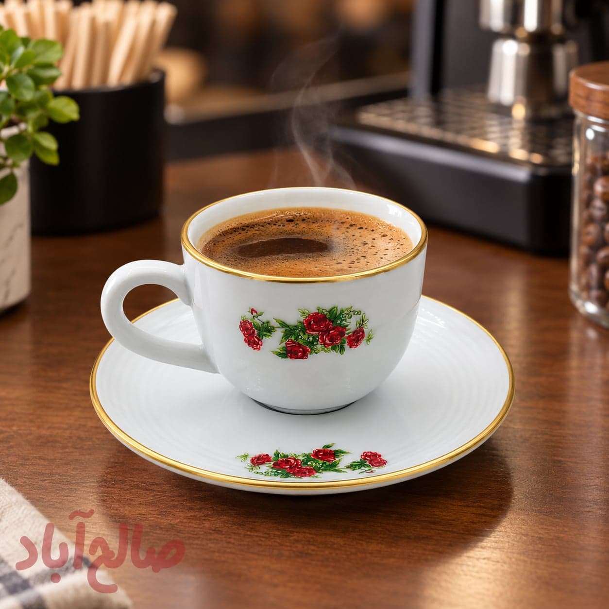 قهوه خوری 12 پارچه گل سرخ چینی تقدیس 