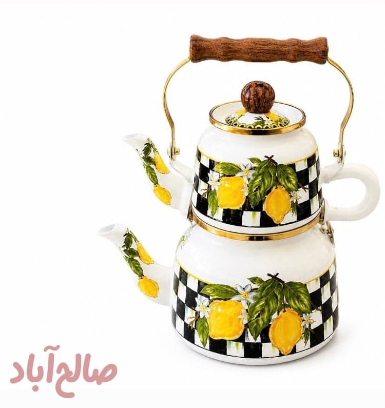 کتری قوری لعابی طرح دار