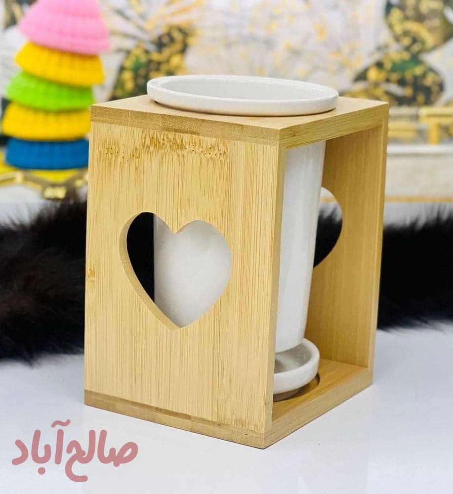 جا قاشق سرامیک چوب بامبو ساده
