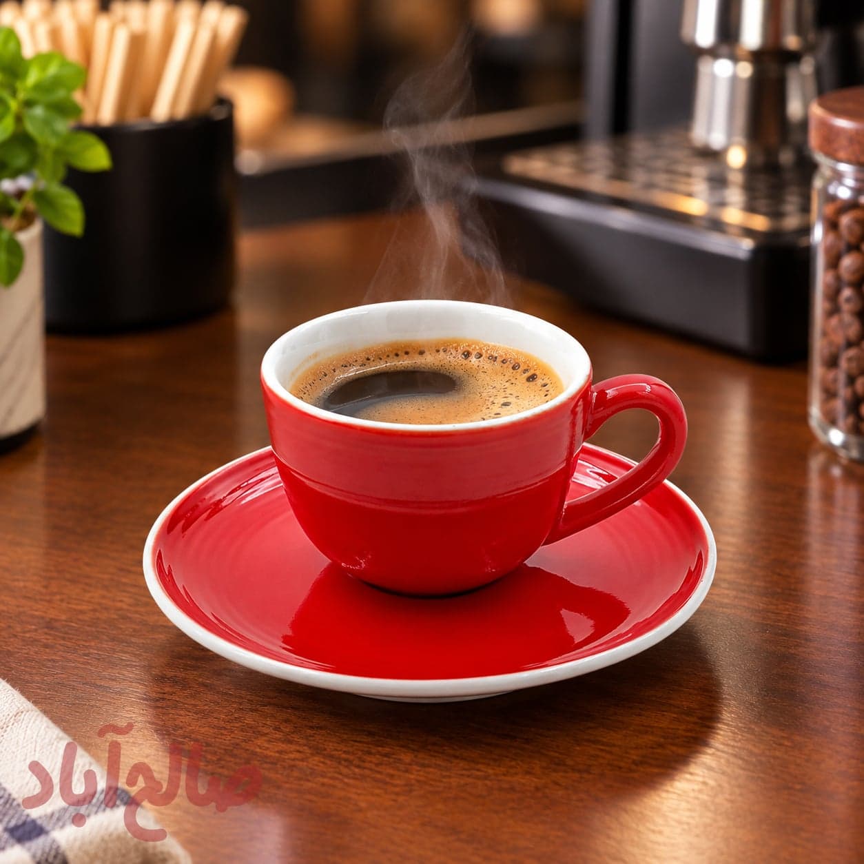 قهوه خوری 12 پارچه قرمز تقدیس 