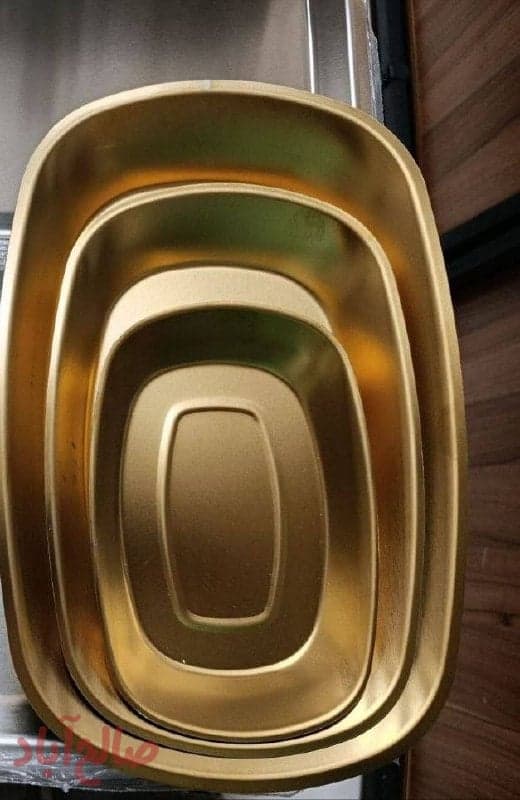 دیس گود طرح دار استیل طلایی