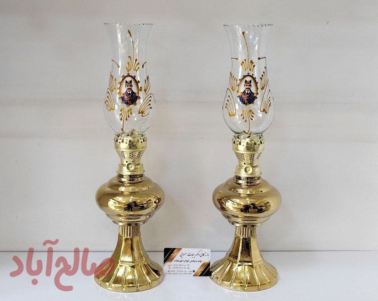 چراغ گرد سوز طرح شاه عباسی لاله طلایی 