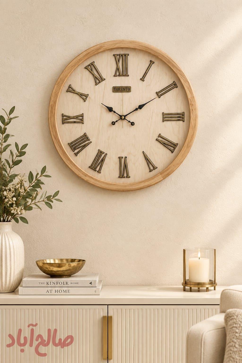 ساعت دیواری تمام چوب سایز ۶۵ 