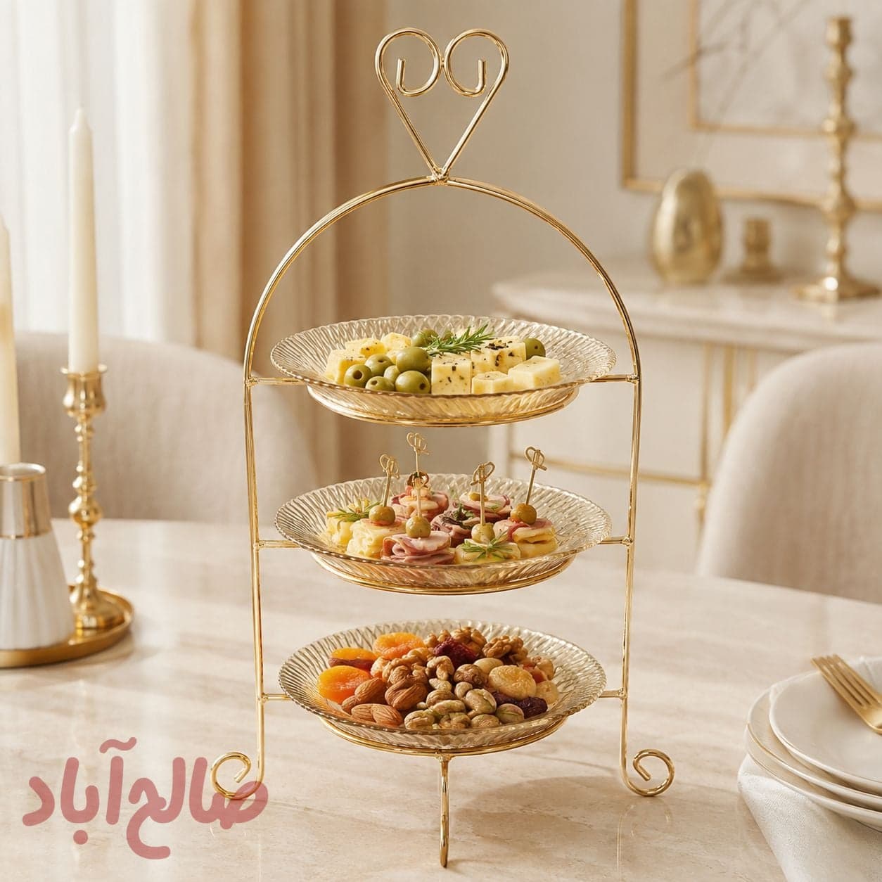 شیرینی خوری 3طبقه PVD