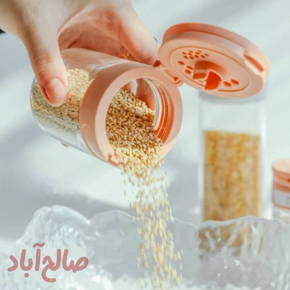 ادویه پاش شیشه ای سه کاره وانیلا سایز بزرگ