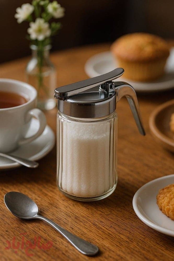 شکرپاش شیشه ای دسته دار مدل باتیس