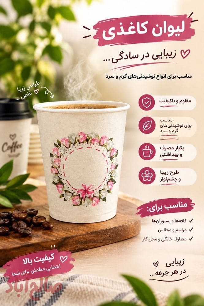 لیوان کاغذی گرم بالا