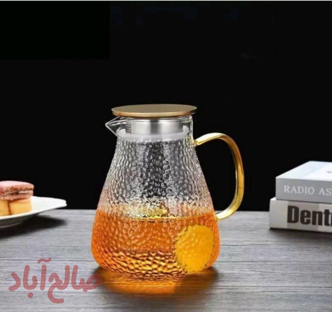 پارچ پیرکس درب استیل طلایی