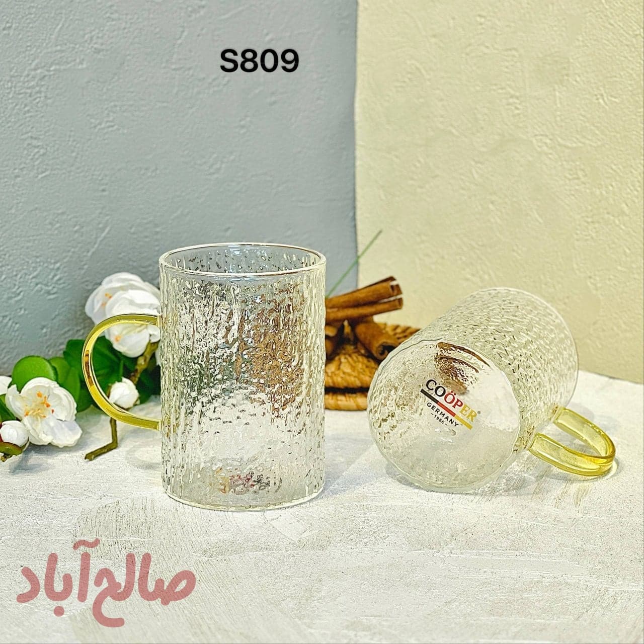 لیوان پیرکس استوانه طرح تنه درخت 240 میل