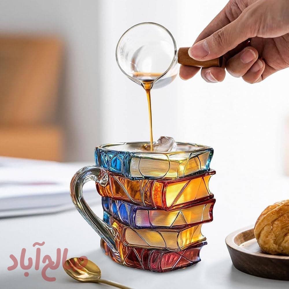 ماگ کریستال طرح کتاب 