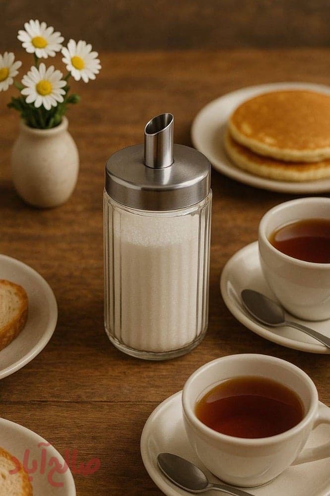 شکرپاش شیشه ای درب نیزه ای مدل باتیس