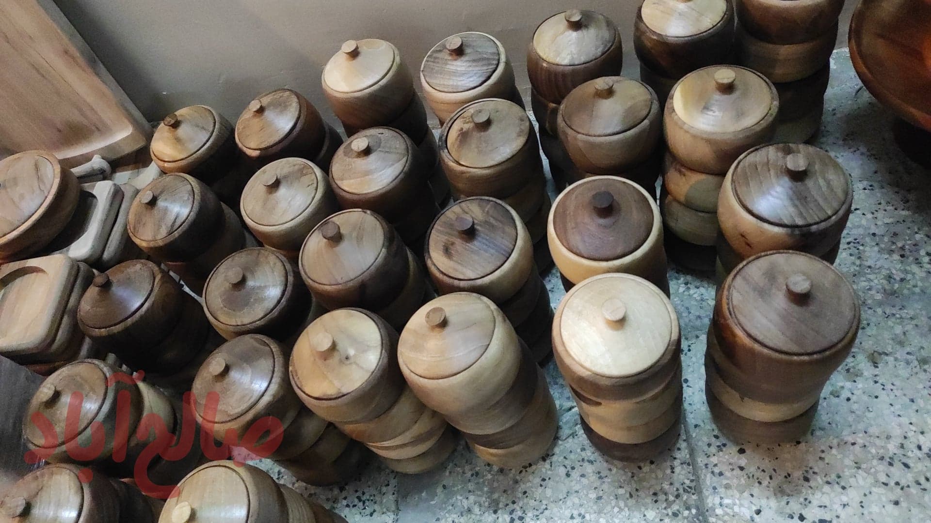 قندان چوب گردو تیره