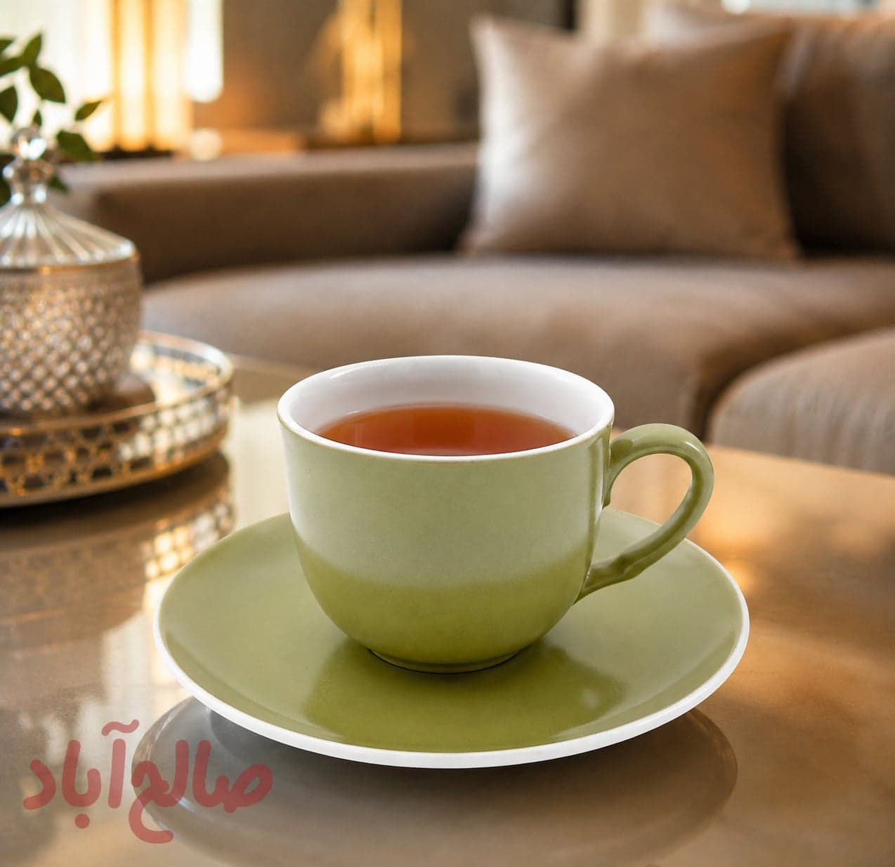 چای خوری 12 پارچه سبز چینی تقدیس 