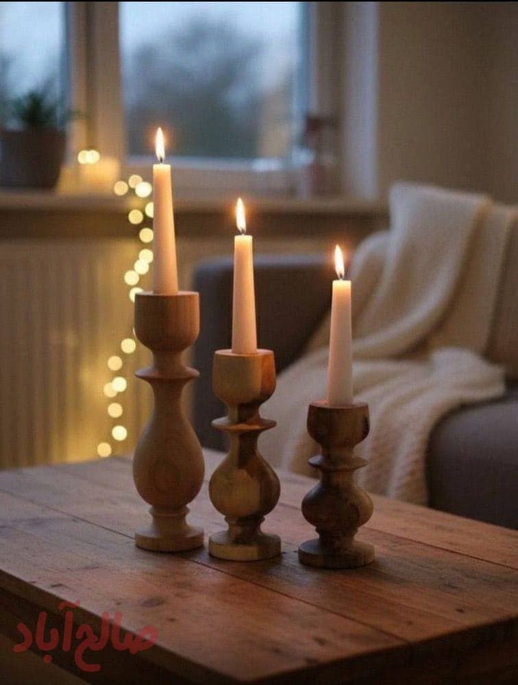جاشمعی چوبی ۳سایز