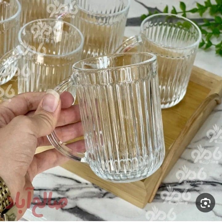 لیوان بلند دسته دار یلدا