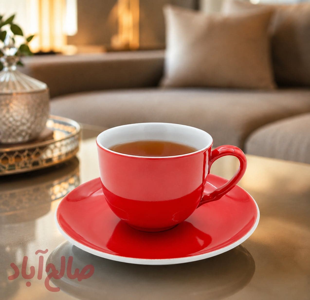 چای خوری 12 پارچه قرمز چینی تقدیس