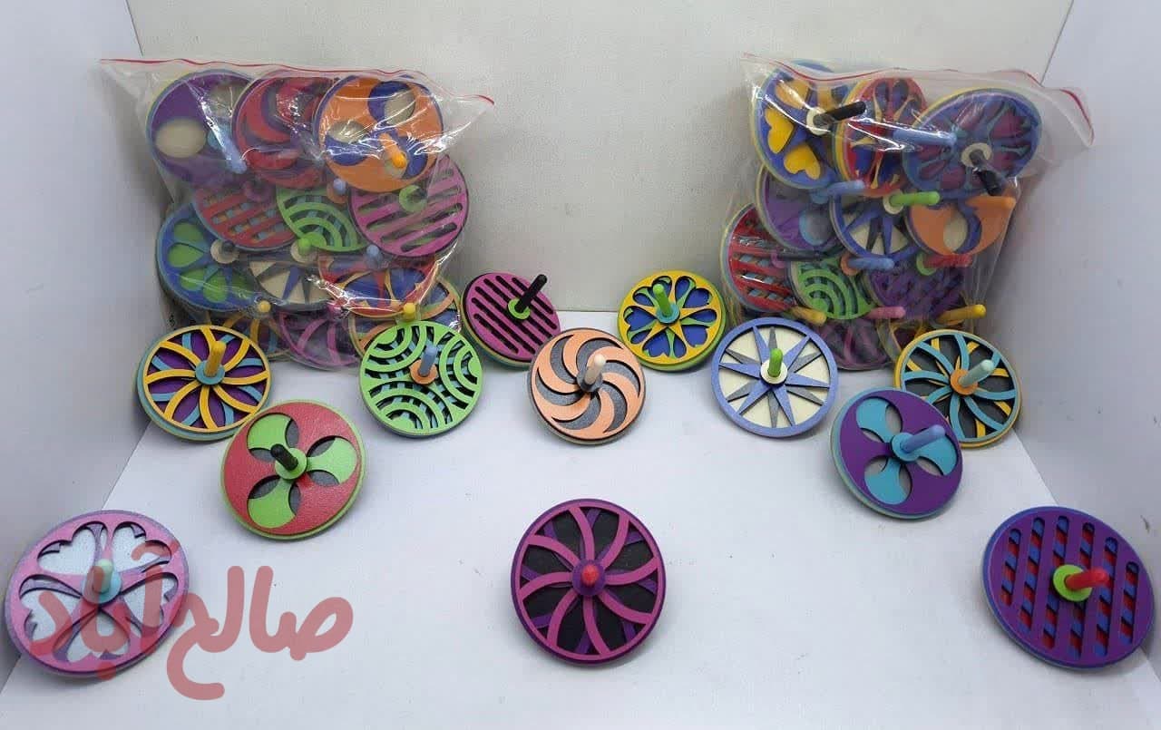کد کالا 5420005 فرفره چوبی سه لایه چرخشی بزرگ قطر ۷ سانت