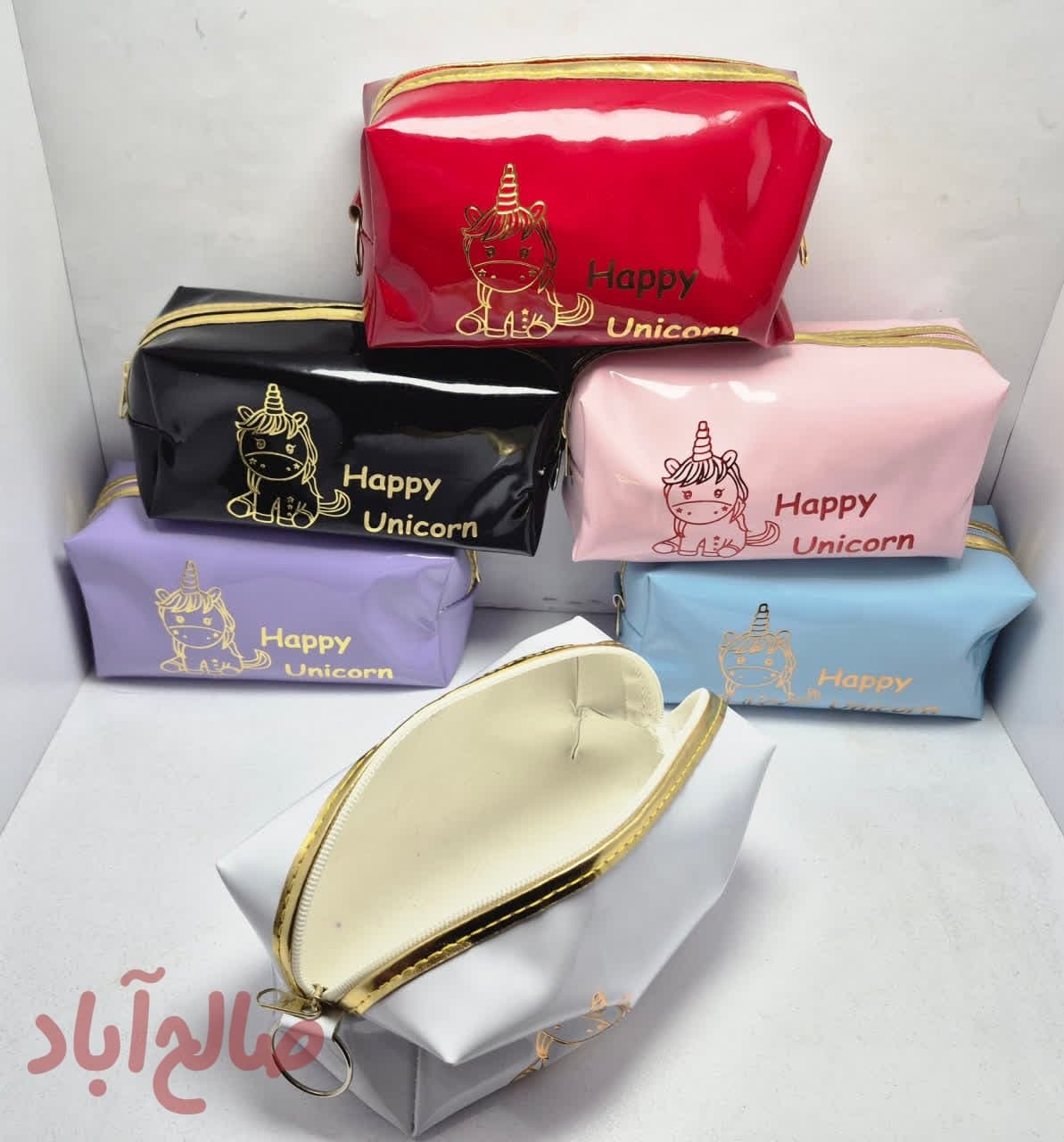 کد کالا 5030028 کیف آرایشی مکعبی ورنی طرح تک شاخ (۶عددی)