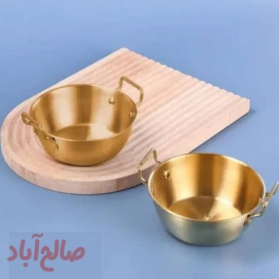مینی تابه گرد دسته دار طلایی دوسایز