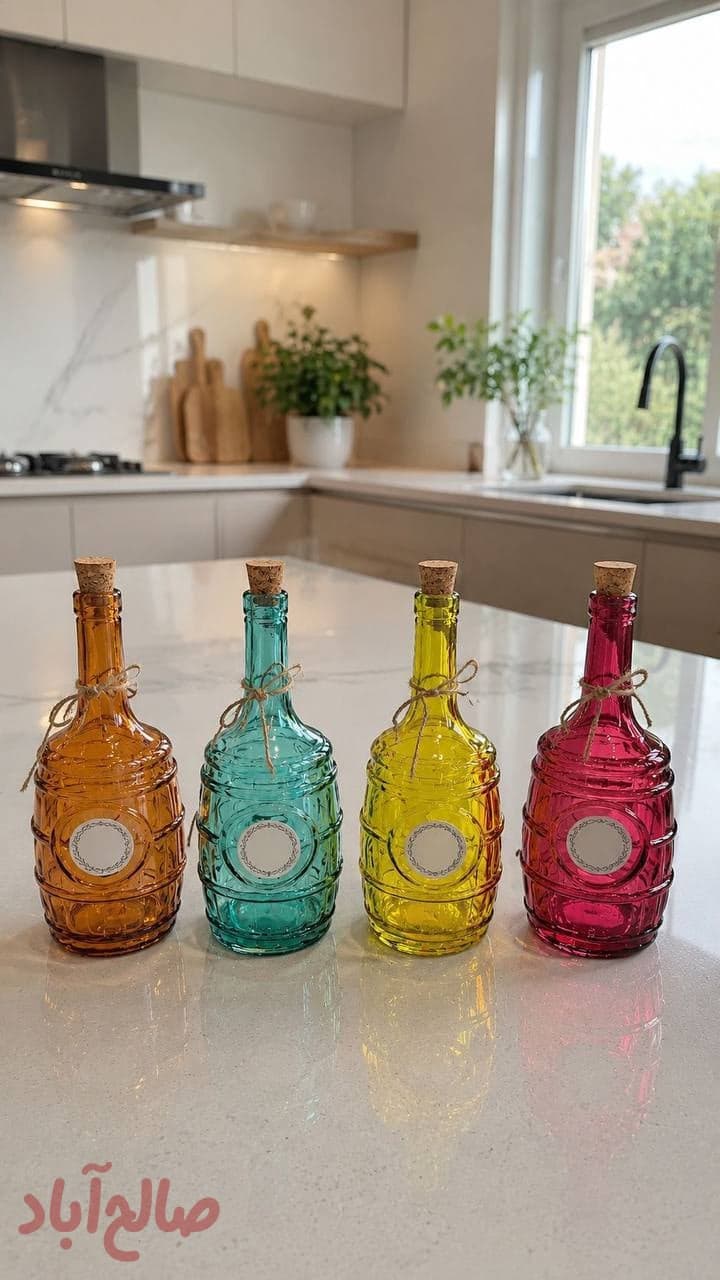 بطری طرح بشکه رنگی