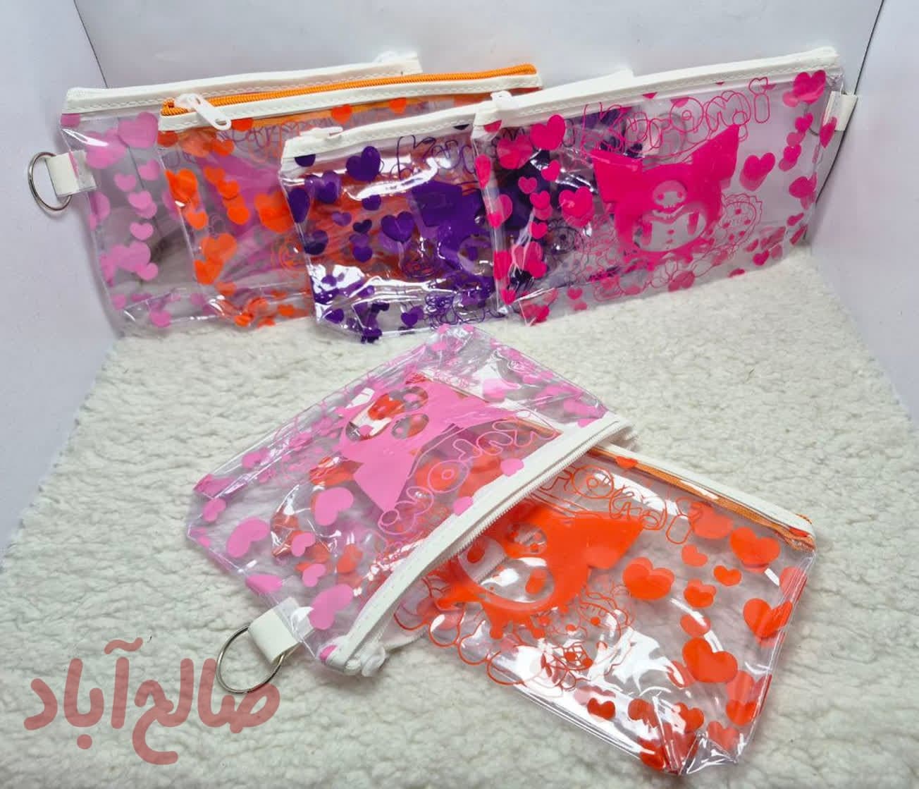 کد کالا 5030020 کیف آرایشی طلقی طرح کرومی ✅️حلقه دار