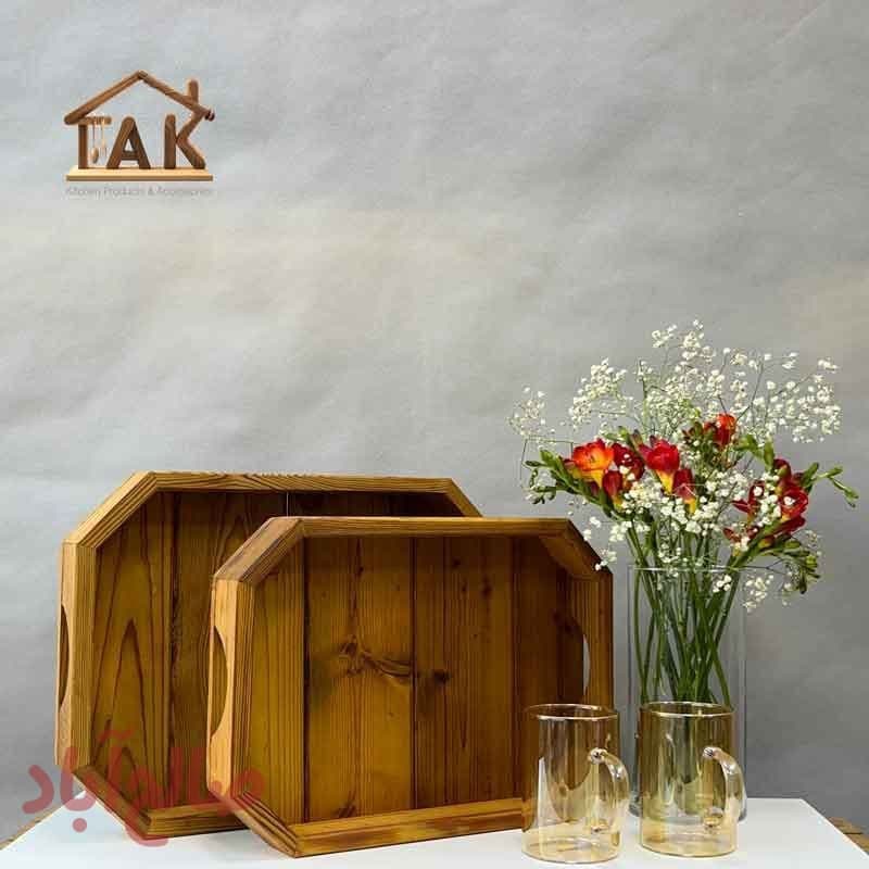 سینی ۸ ضلعی تمام چوب
