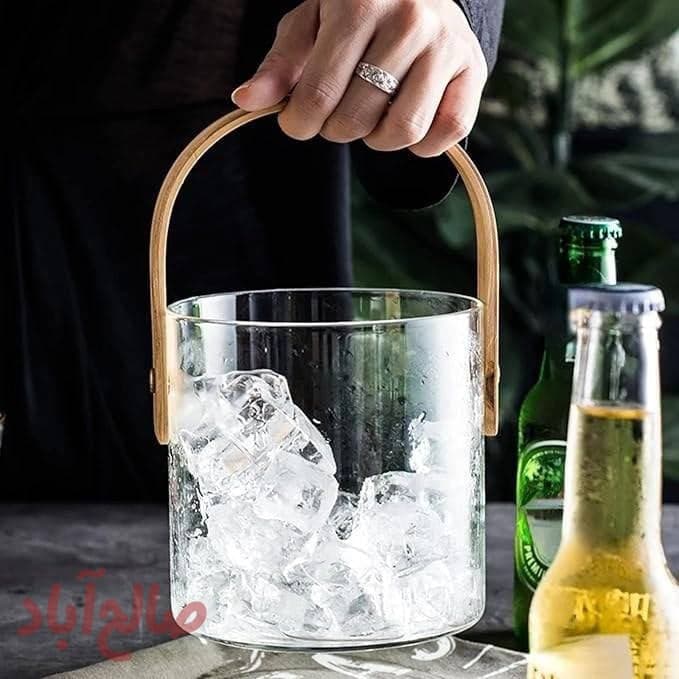 یخدان پیرکس گرد دسته بامبو