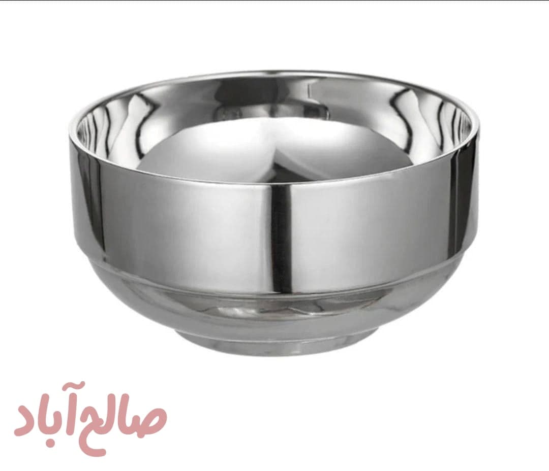 کاسه استیل سه عددی دوجداره گرد