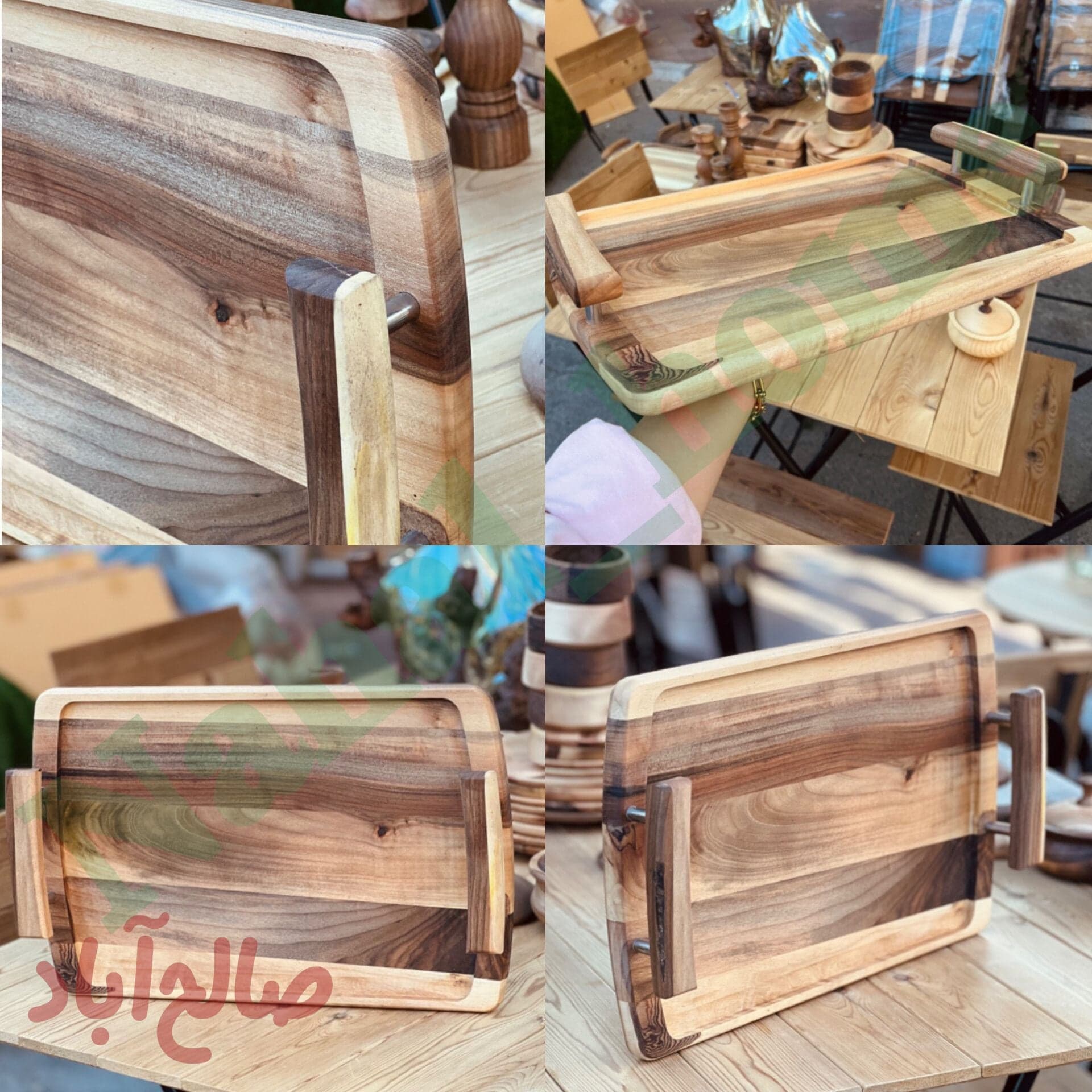 سینی مستطیل و بیضی چوب گردو