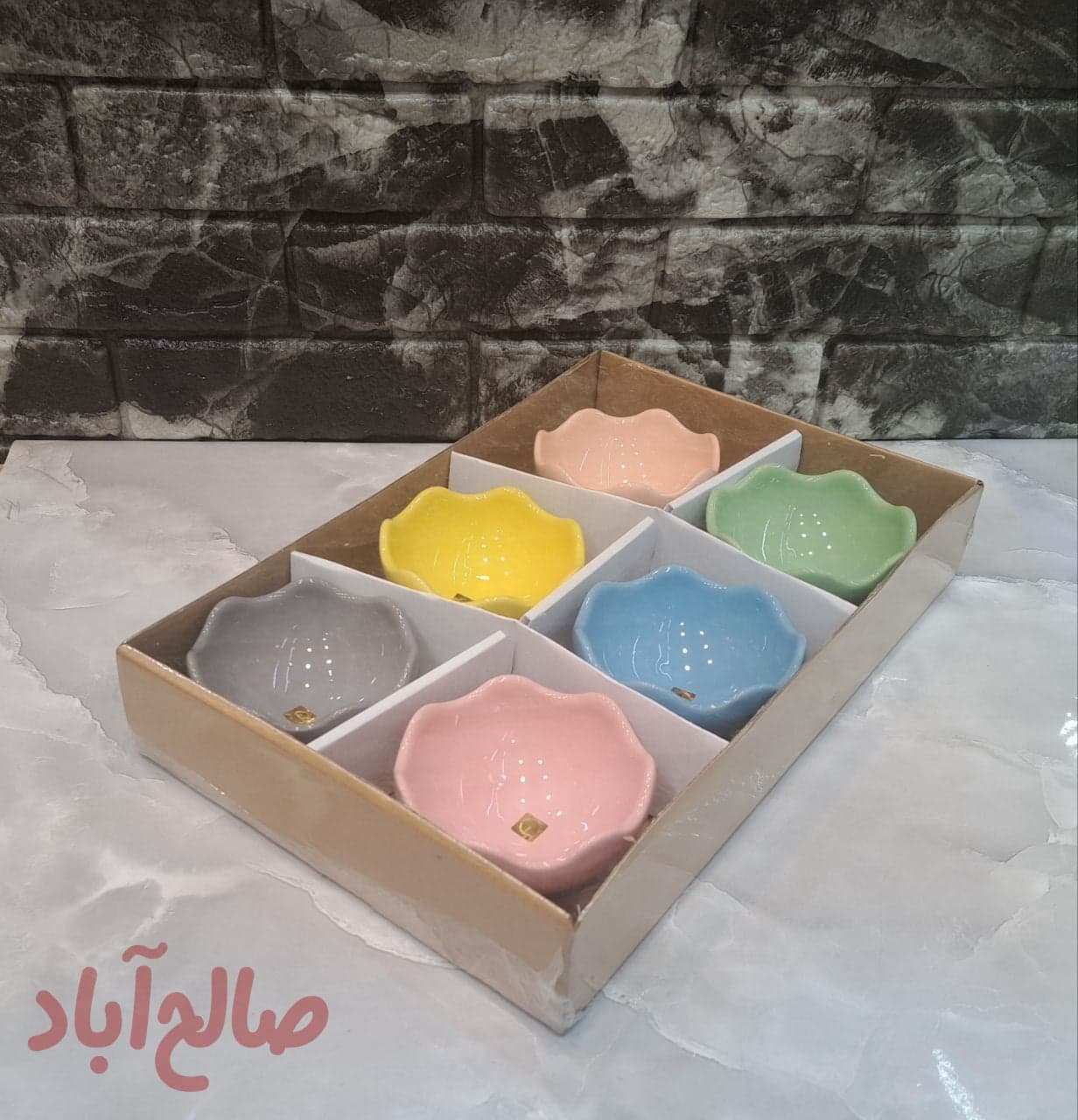 پیاله سه پایه رنگی سرامیکی