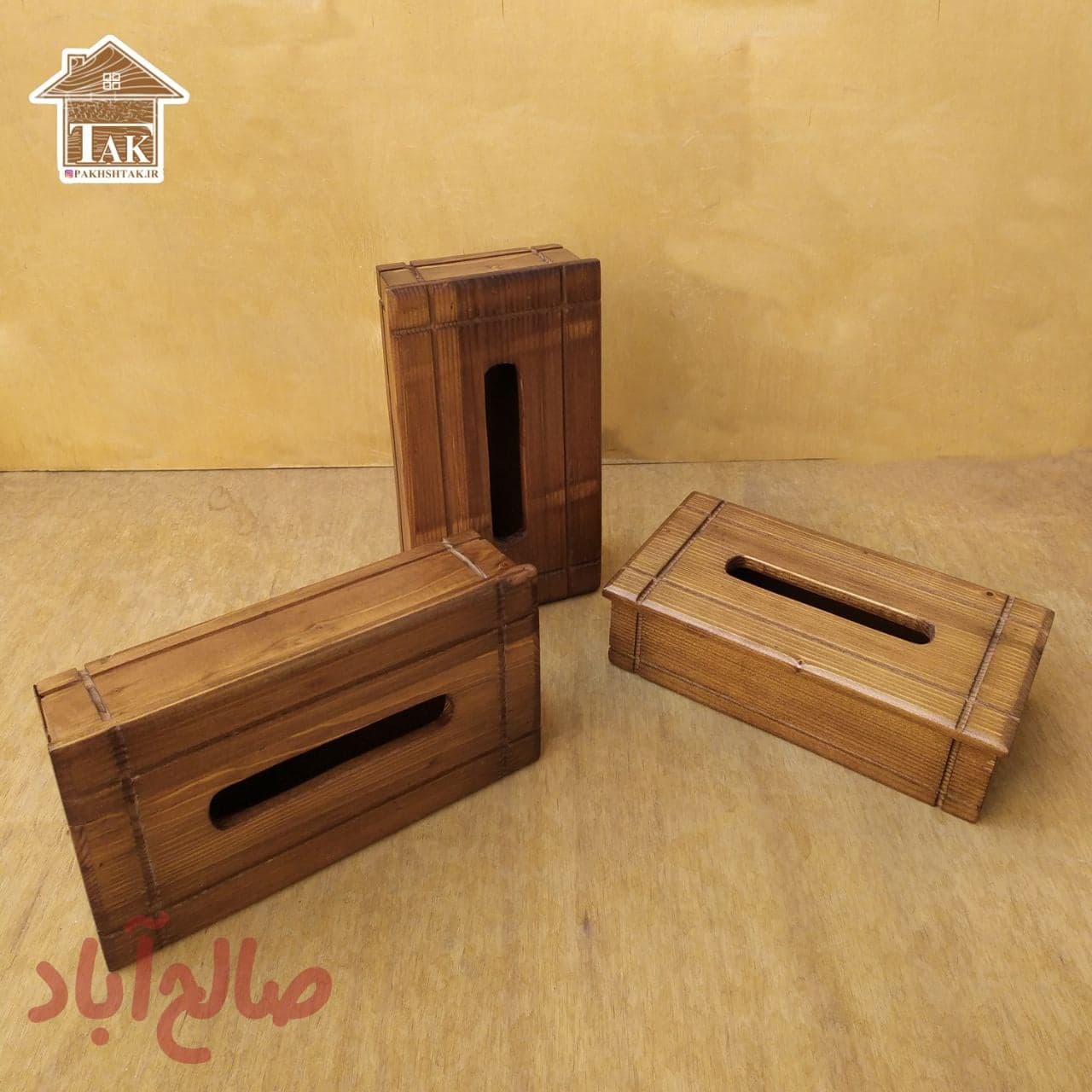 جادستمال کاغذی چوب روس طرح شیاردار