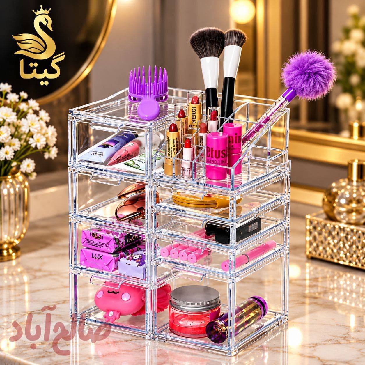 استند آرایشی دو تیکه تیارا