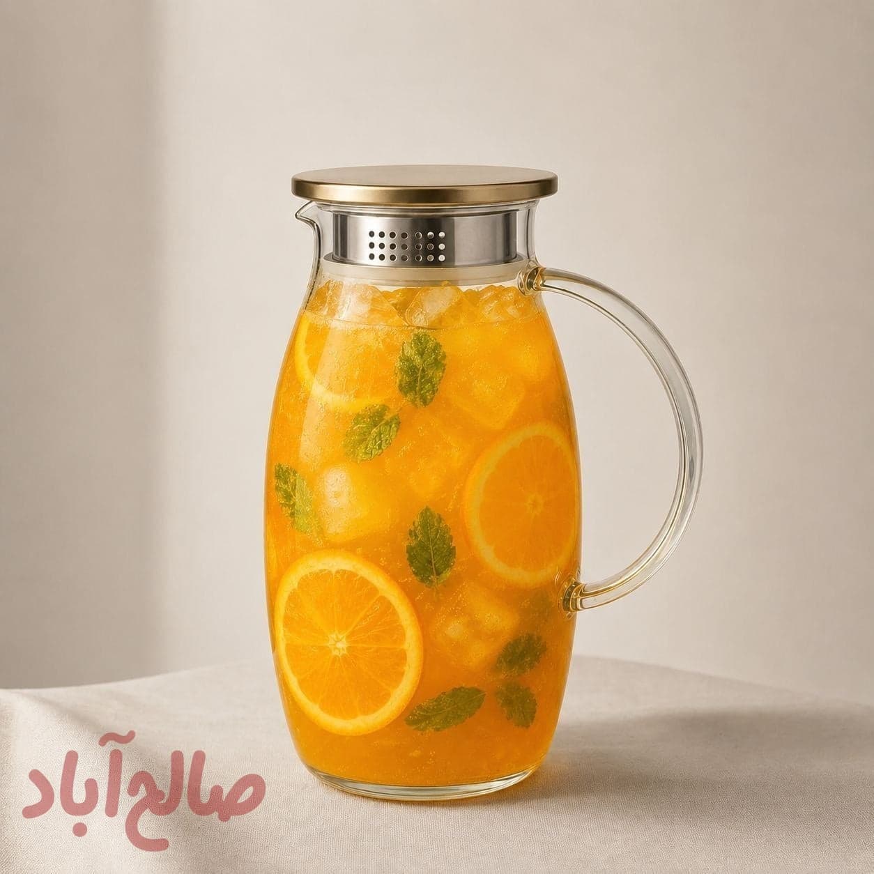 پارچ پیرکس درب استیل طلایی