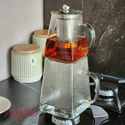 کتری قوری مربع پیرکس کدو شعله مستقیم