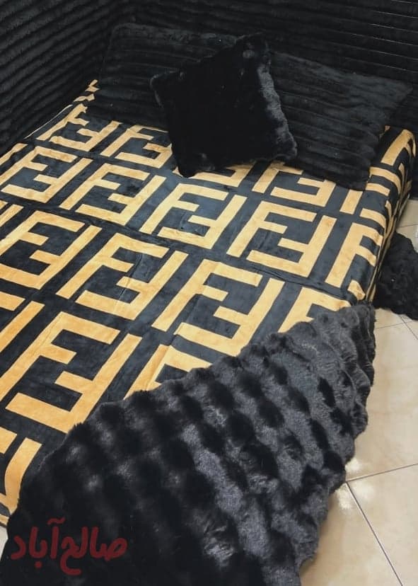 پتو چاپی ۲ رو طرح برند ابریشمی