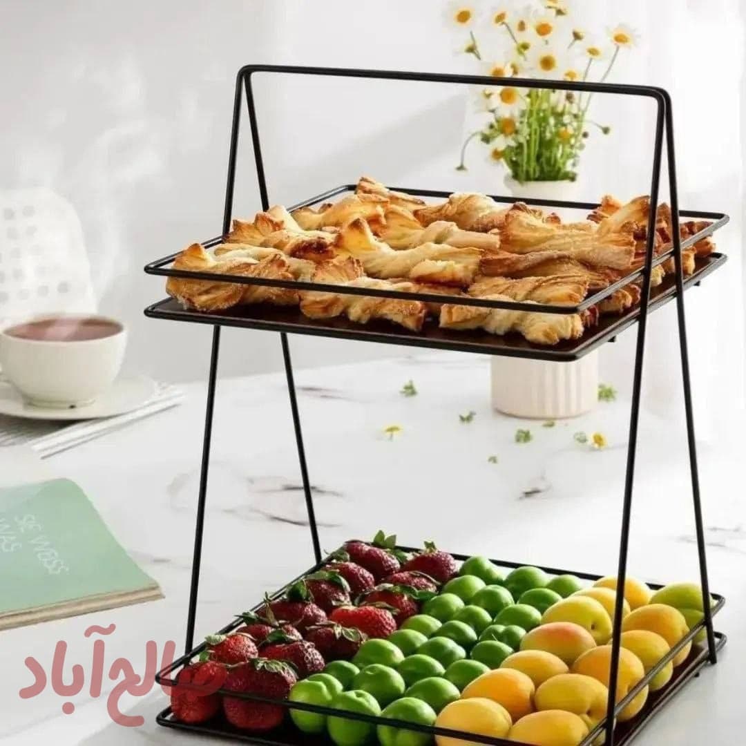 استند مربع چوب فلز