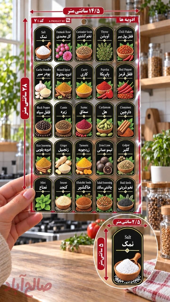لیبل ضد آب ادویه