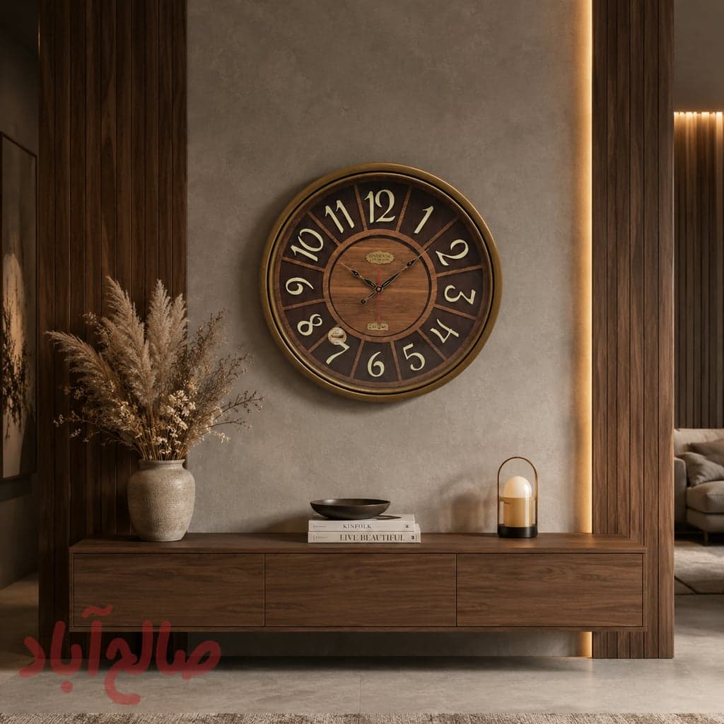 ساعت دیواری صفحه چوب سانترال