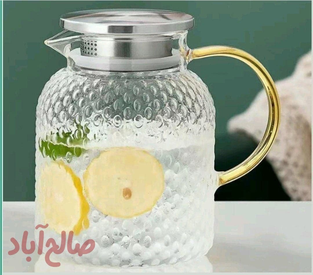 پارچ پیرکس درب استیل نقره