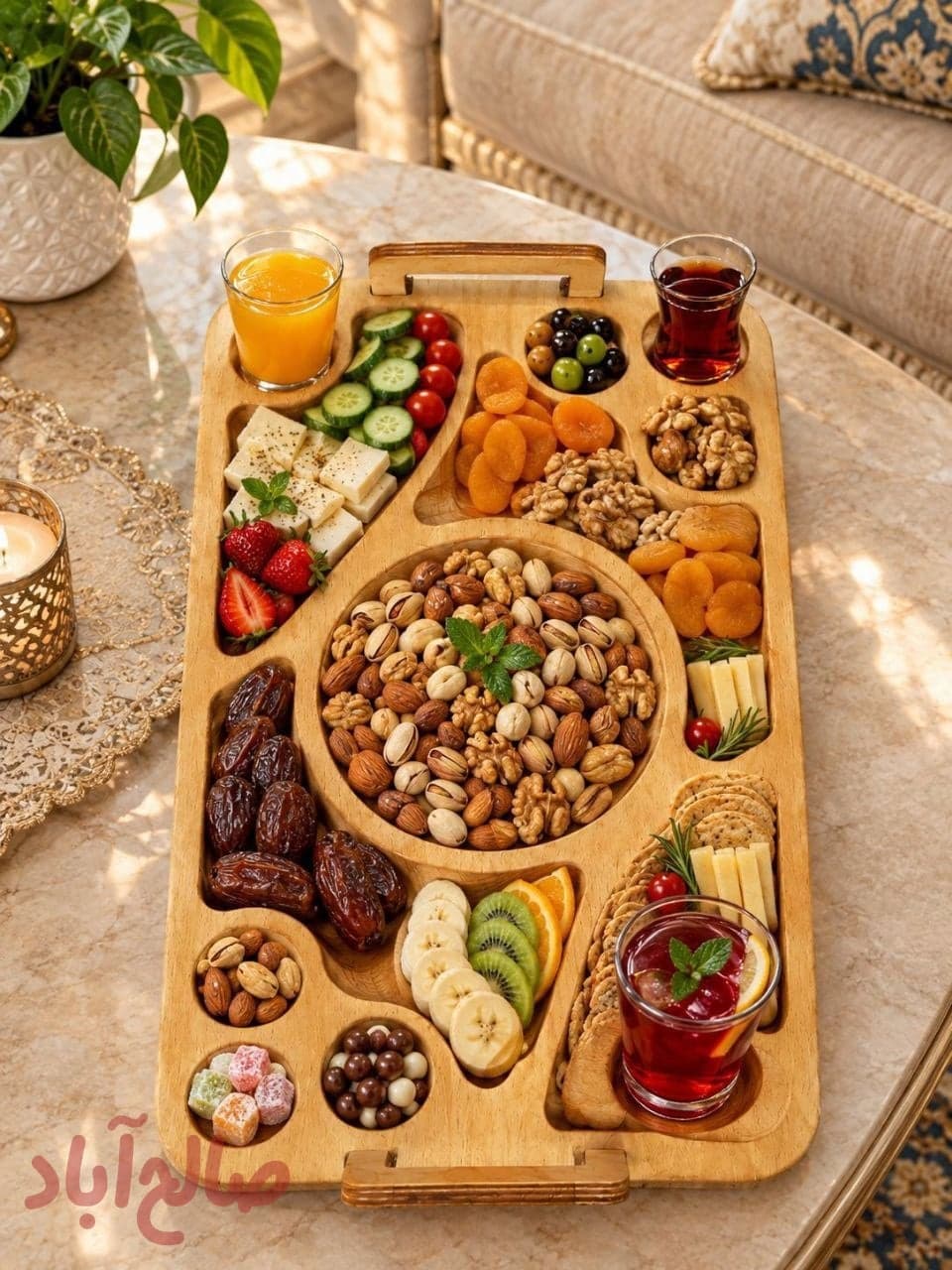 سینی مزه دسته دار
